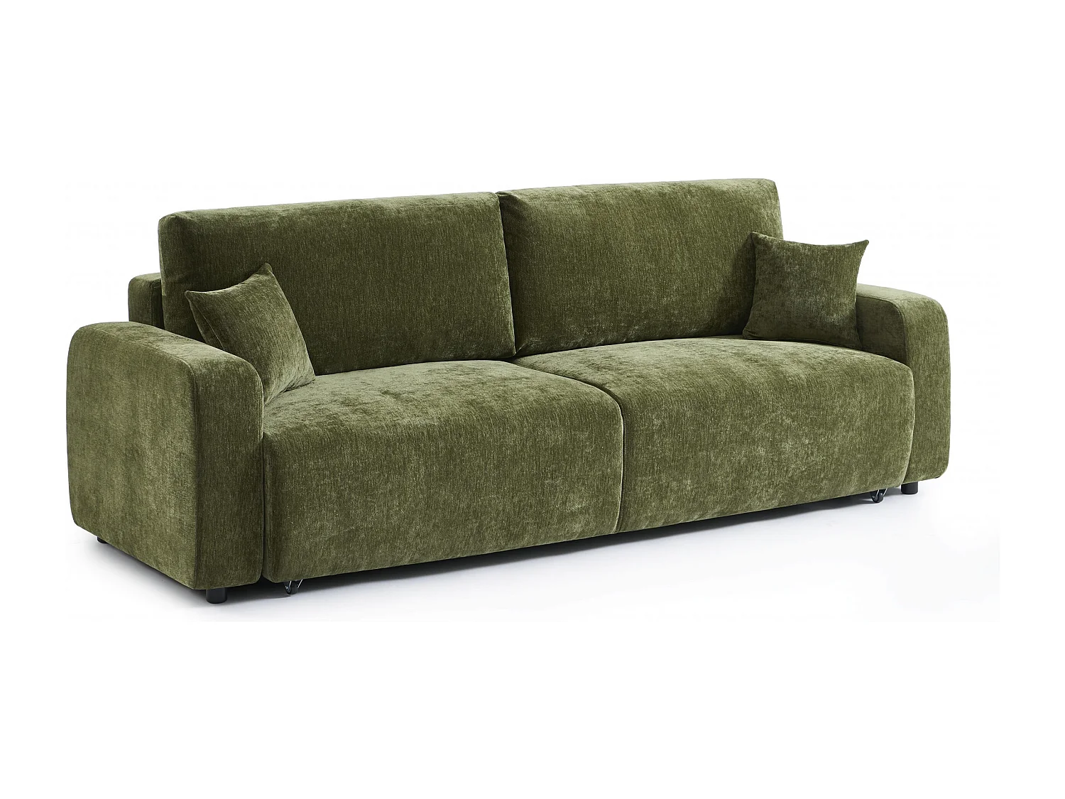 Canapé droit convertible tissu 3 places vert KYRON