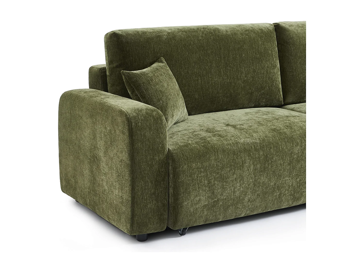 Canapé droit convertible tissu 3 places vert KYRON