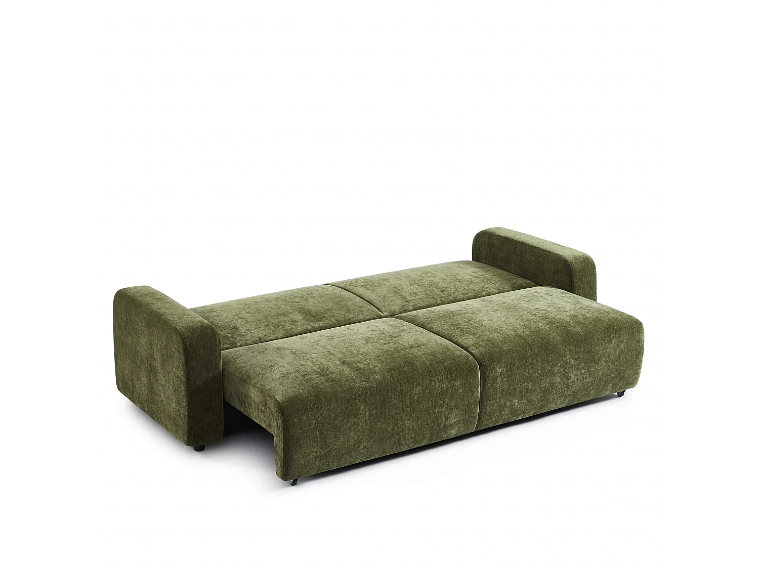 Canapé droit convertible tissu 3 places vert KYRON