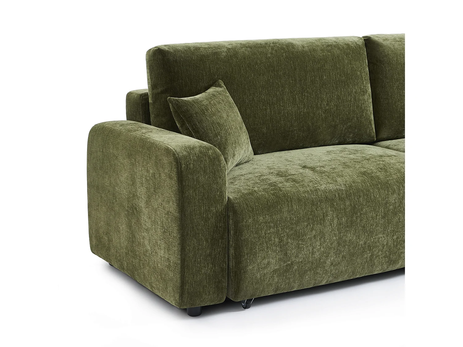 Canapé droit convertible tissu 3 places vert KYRON