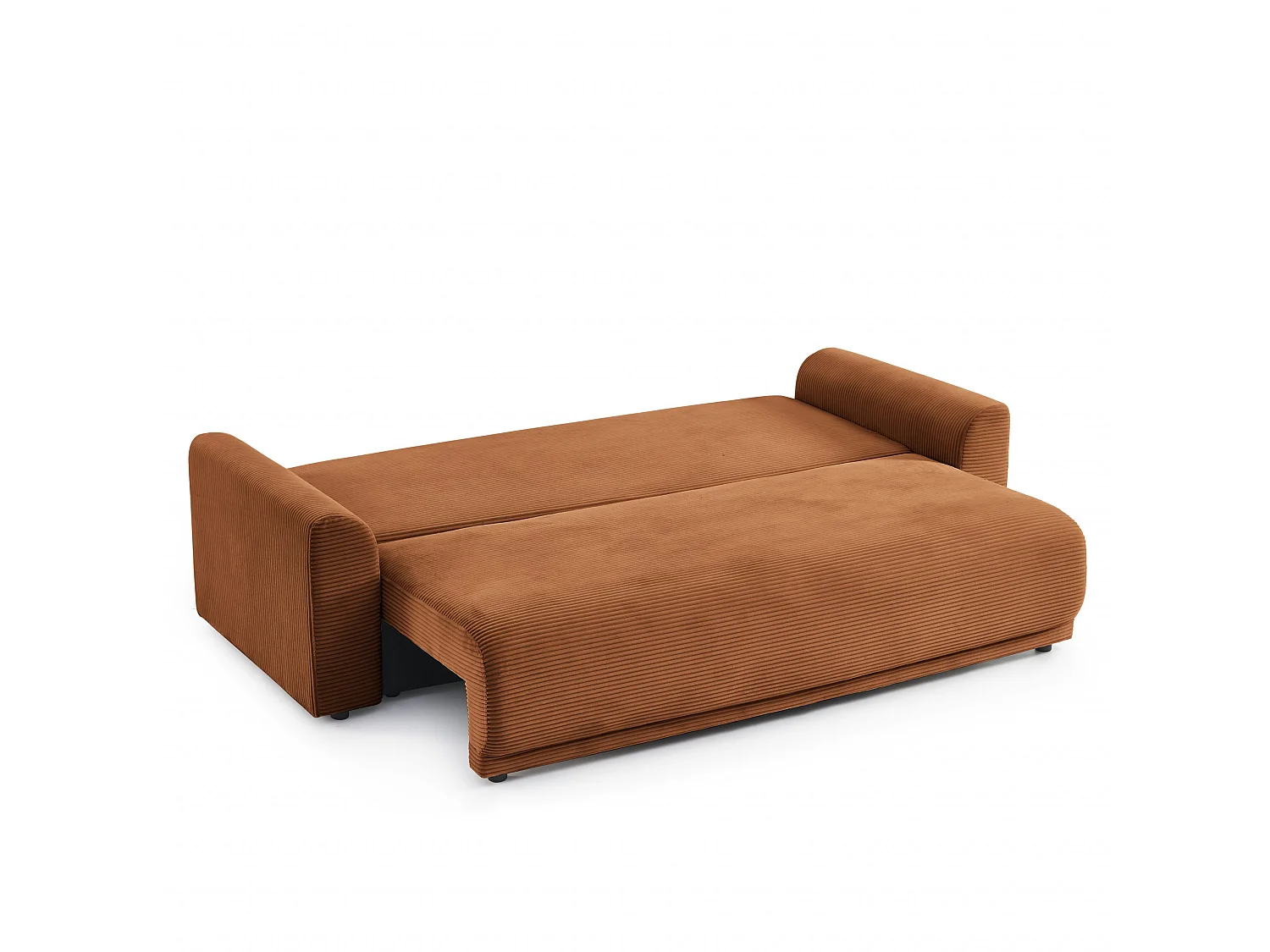 Canapé droit convertible velours 3 places terracotta ELVYN