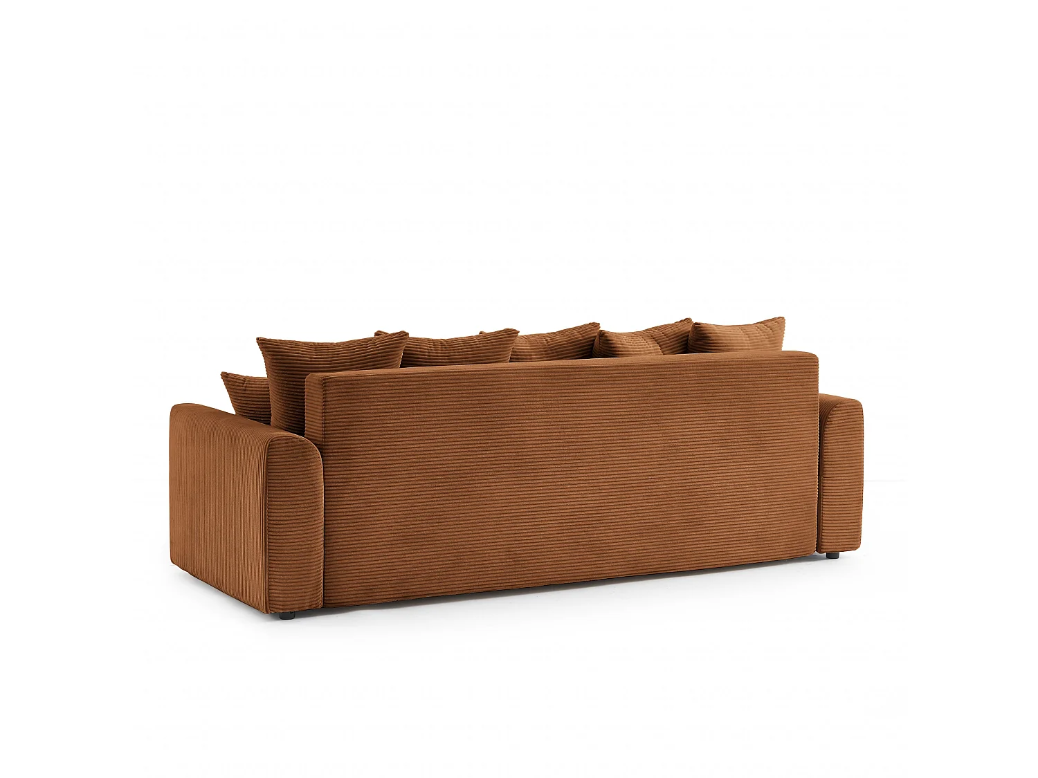 Canapé droit convertible velours 3 places terracotta ELVYN