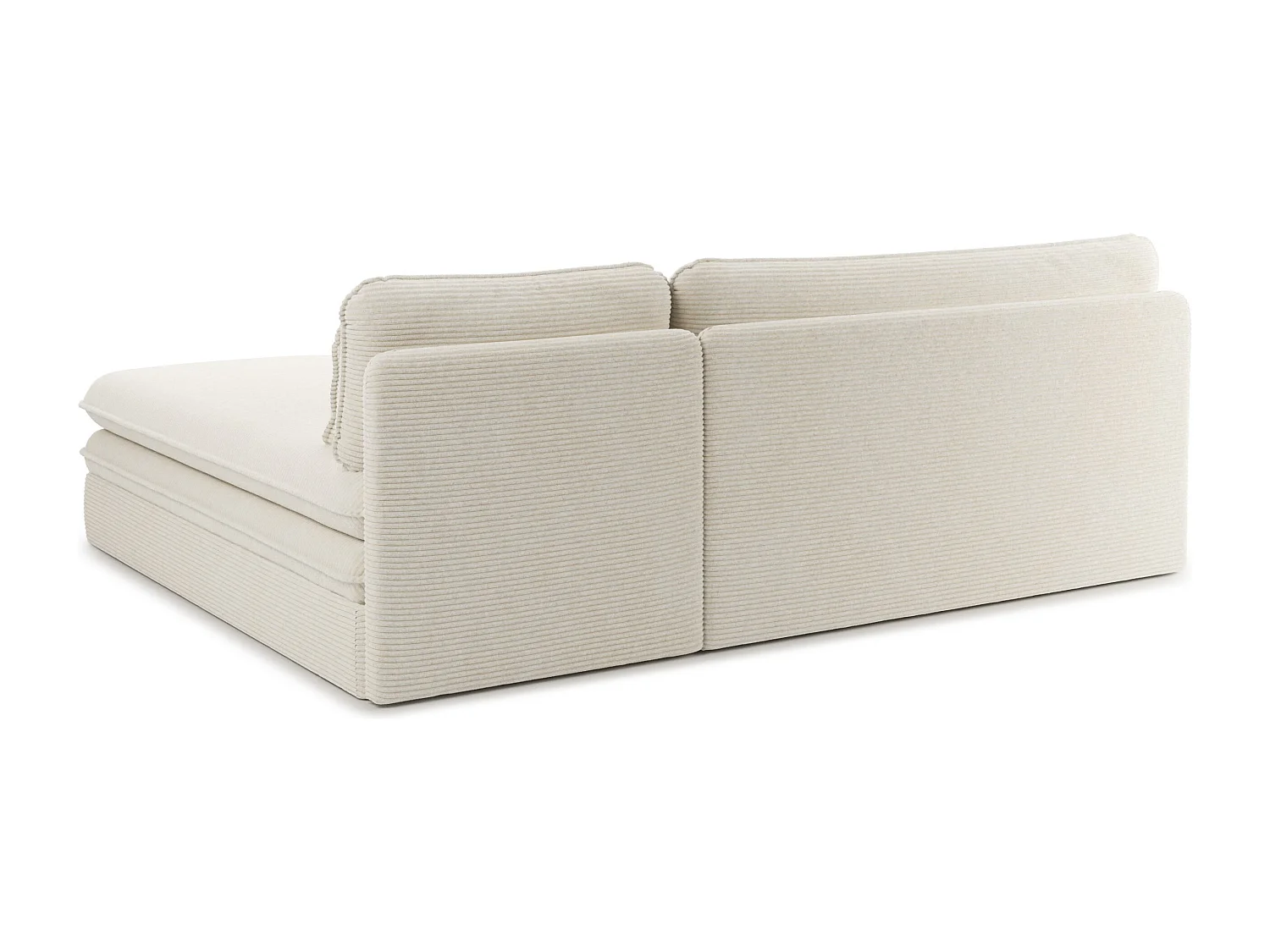 Canapé d'angle réversible convertible velours côtelé 4 places écru SERON