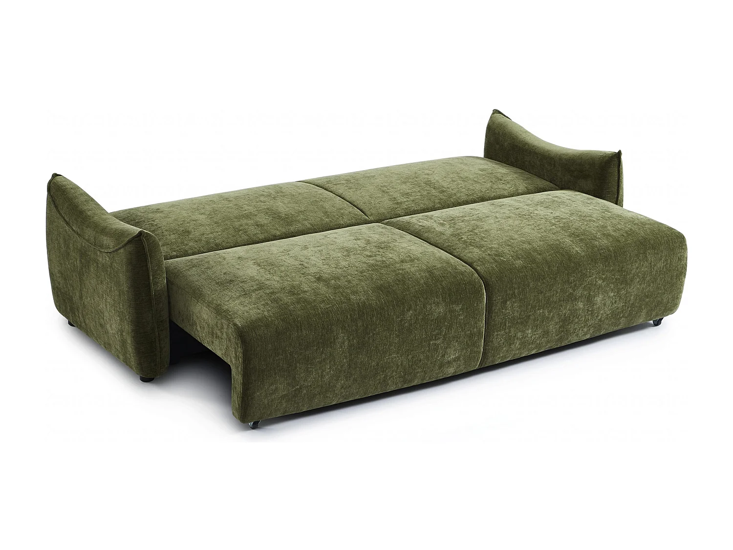 Canapé droit convertible tissu 3 places vert LYORA