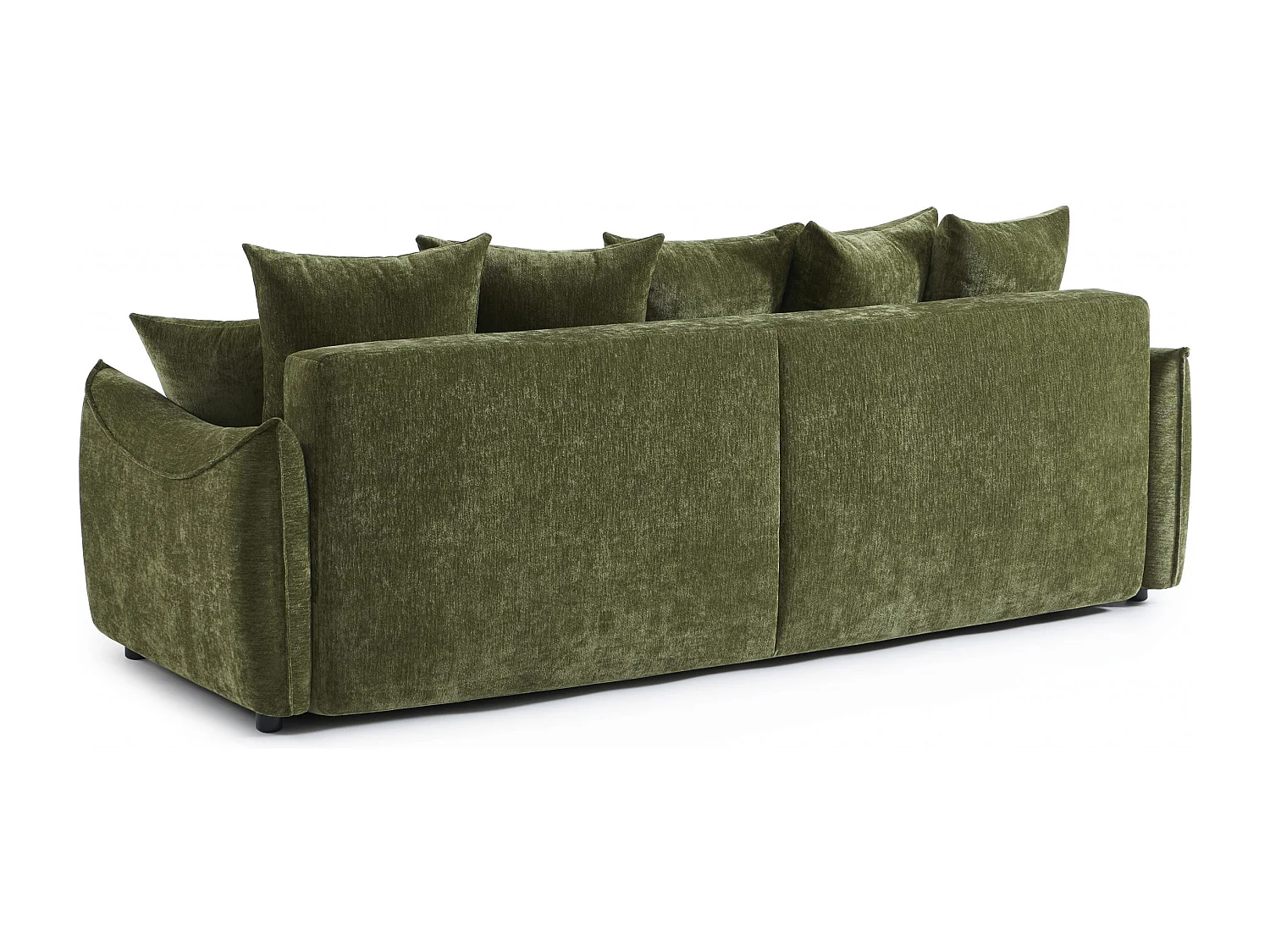 Canapé droit convertible tissu 3 places vert LYORA