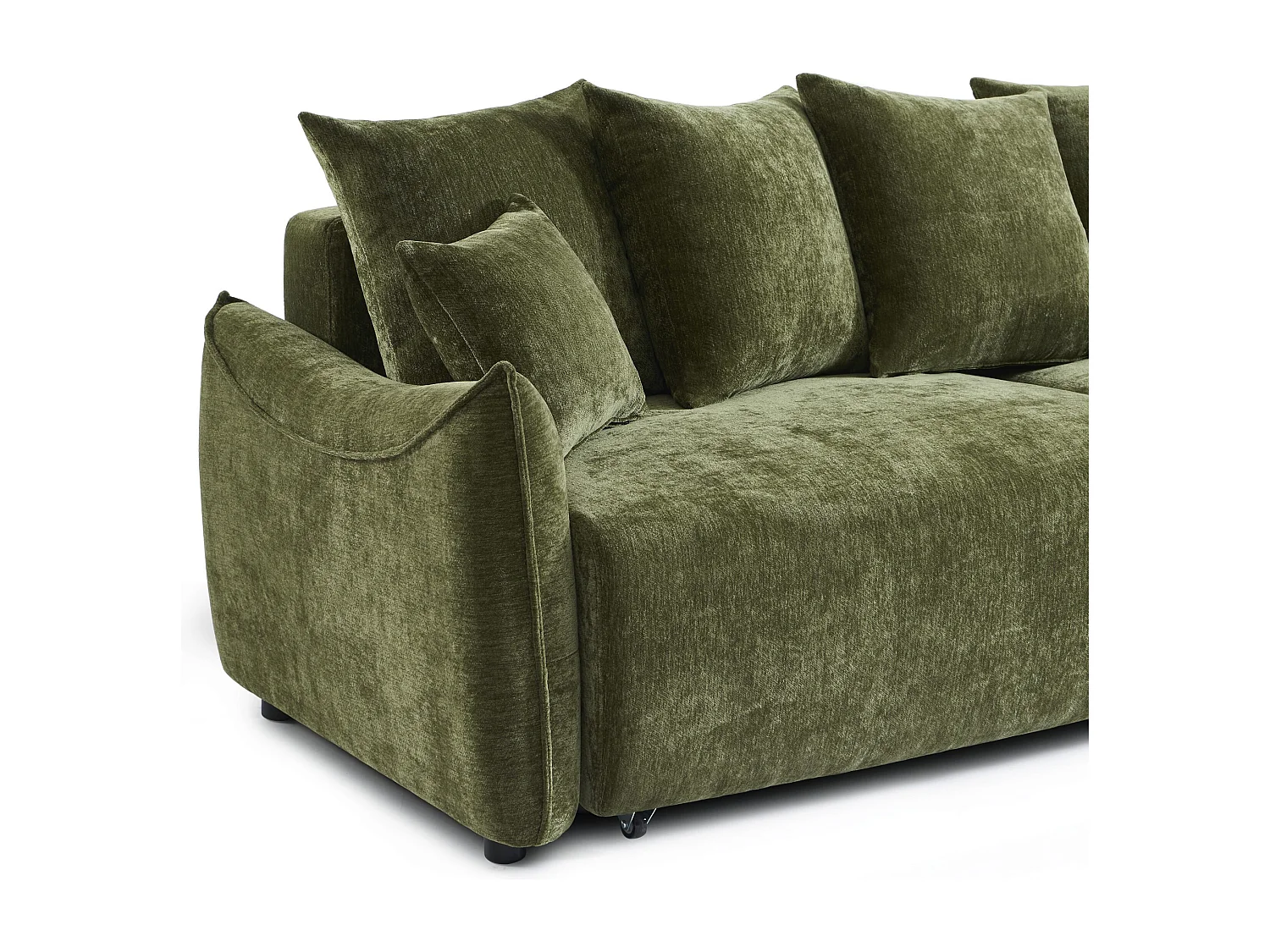 Canapé droit convertible tissu 3 places vert LYORA