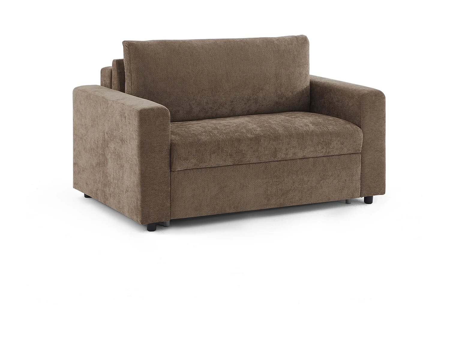 Canapé droit convertible tissu 2 places marron ZAYEN