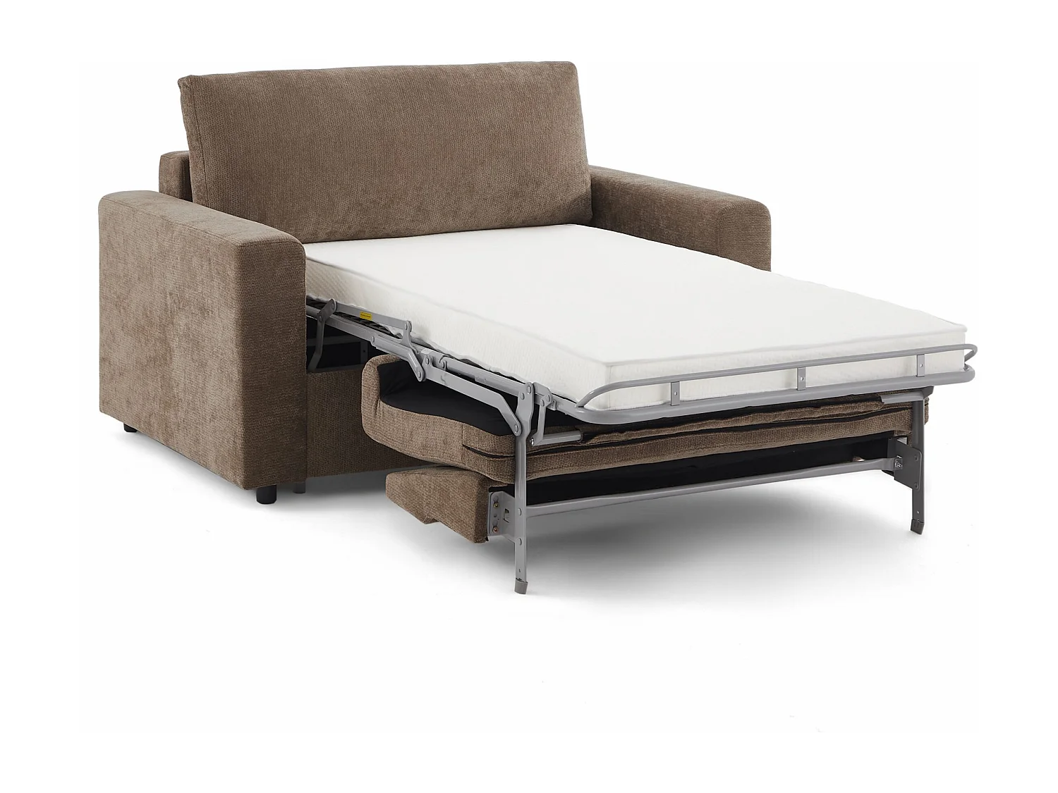 Canapé droit convertible tissu 2 places marron ZAYEN