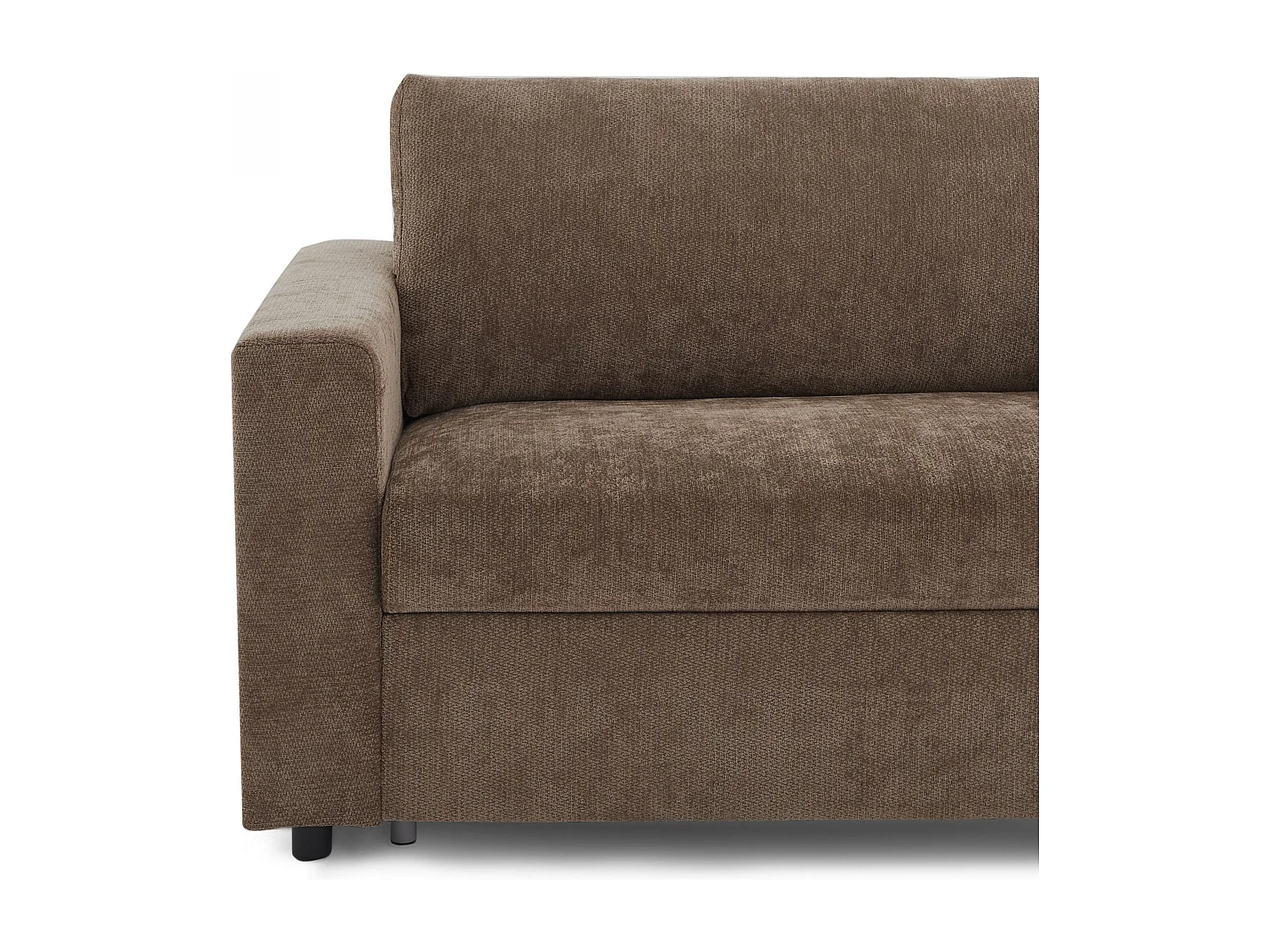 Canapé droit convertible tissu 2 places marron ZAYEN