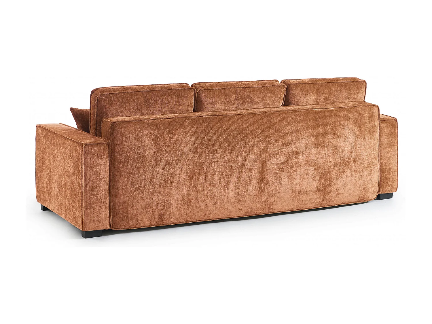 Canapé droit convertible tissu 3 places terracotta ORYON