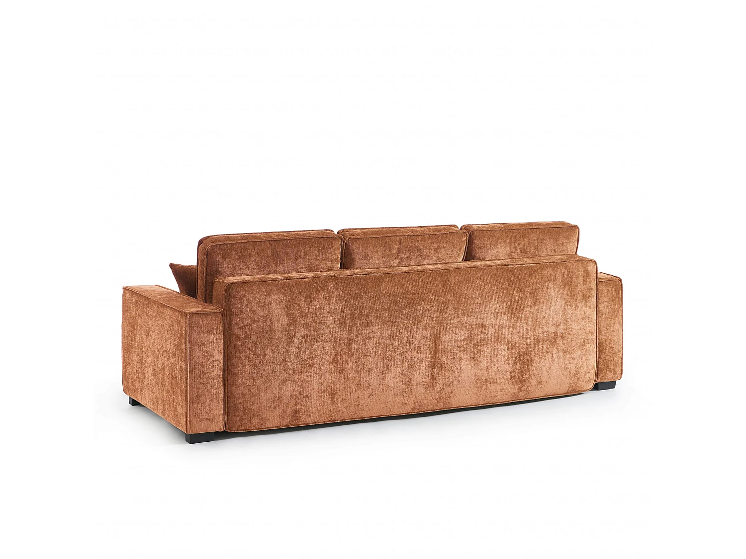 Canapé droit convertible tissu 3 places terracotta ORYON