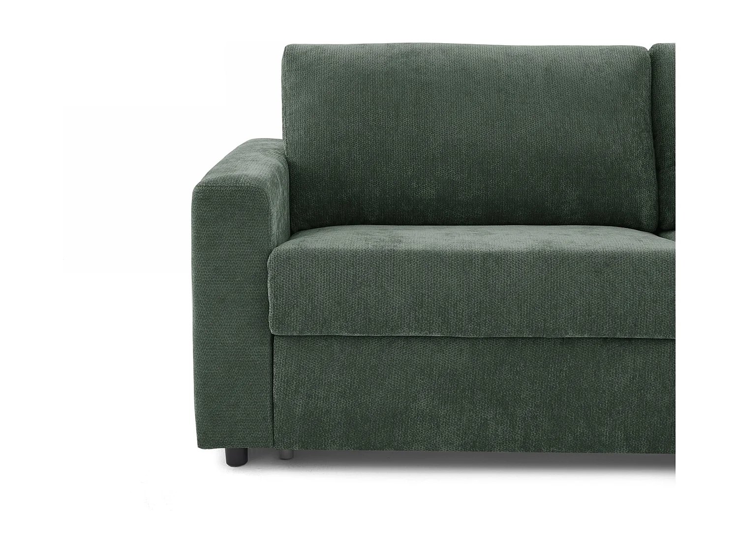 Canapé droit convertible tissu 4 places vert ZAYEN