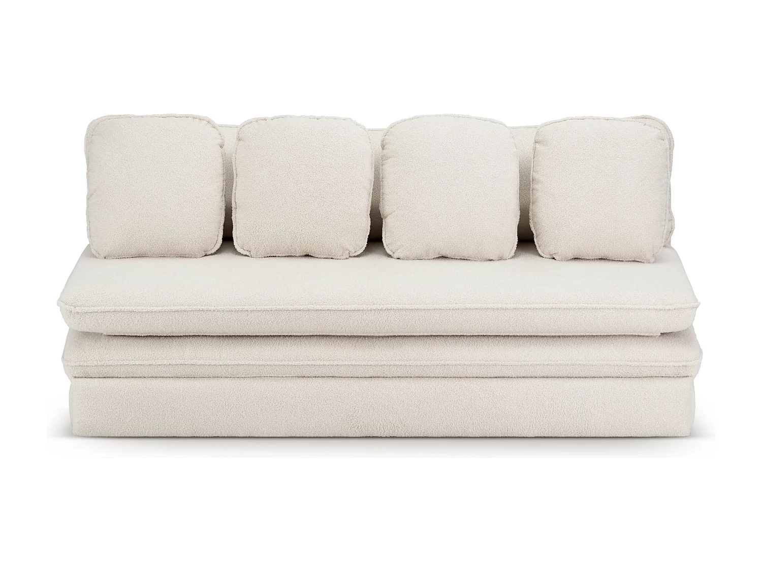 Canapé droit convertible tissu bouclette 3 places grège SERON