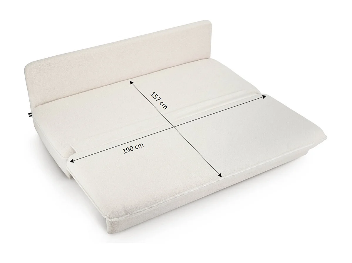 Canapé droit convertible tissu bouclette 3 places grège SERON