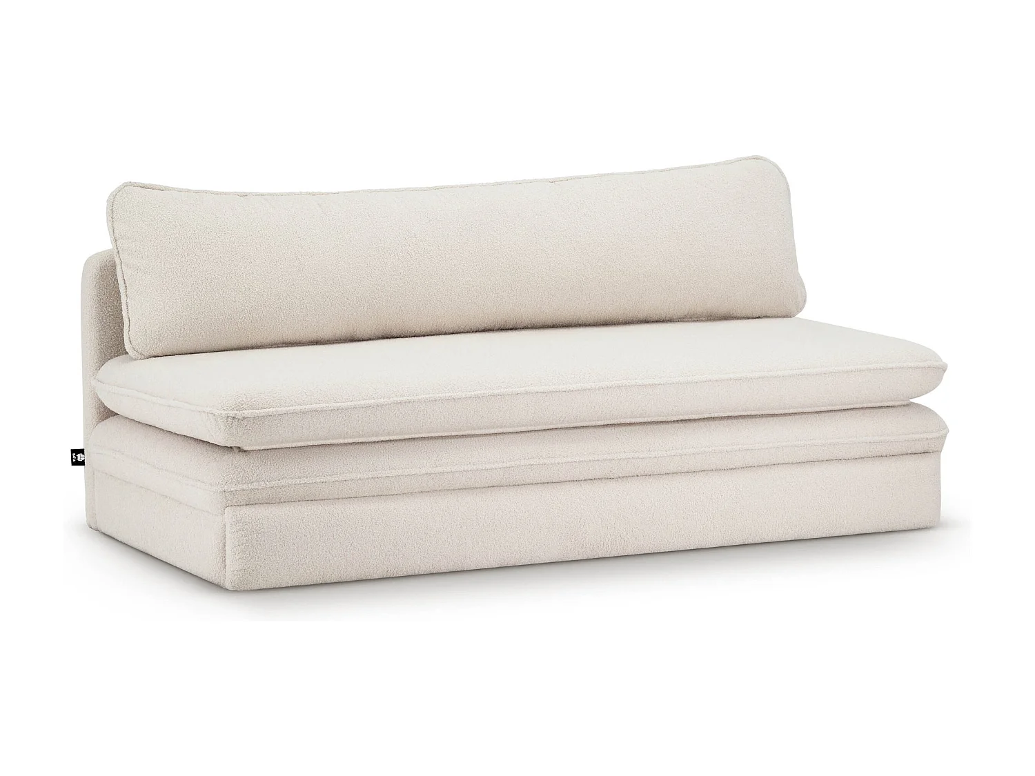 Canapé droit convertible tissu bouclette 3 places grège SERON