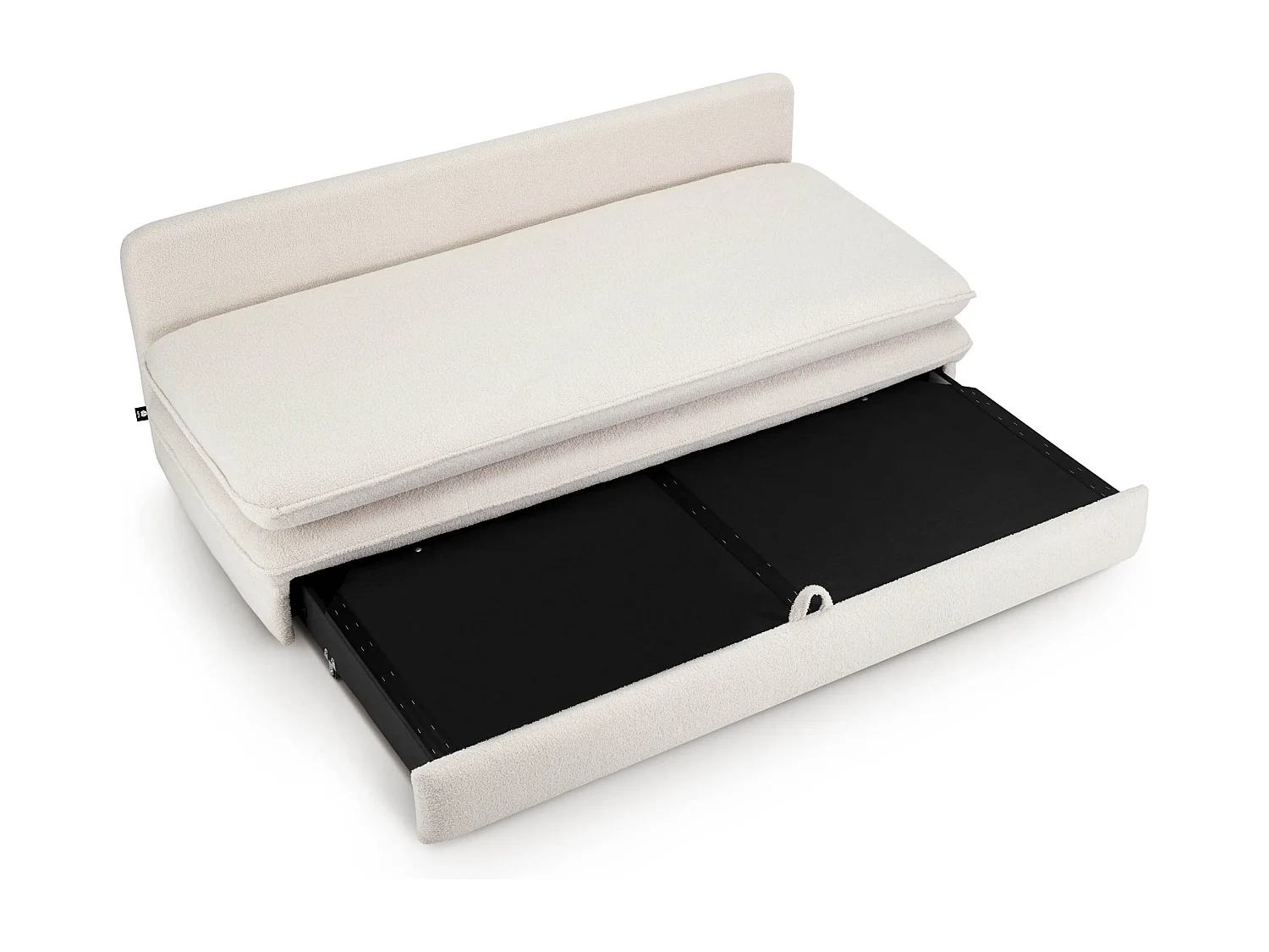 Canapé droit convertible tissu bouclette 3 places grège SERON