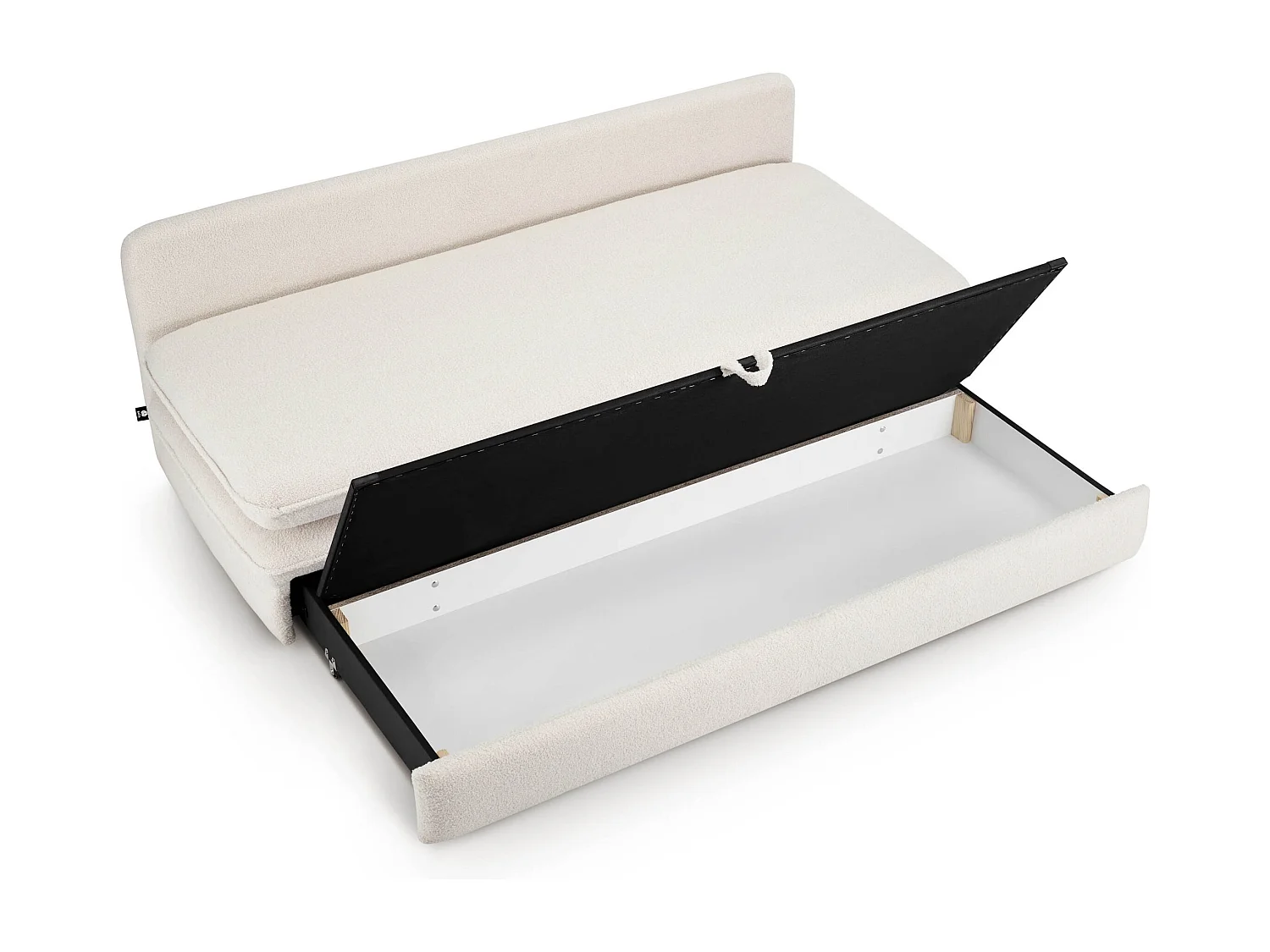 Canapé droit convertible tissu bouclette 3 places grège SERON