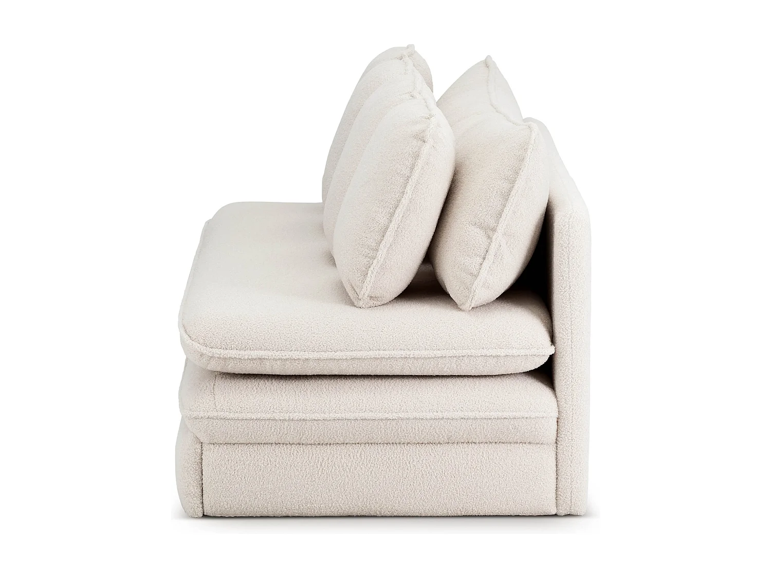 Canapé droit convertible tissu bouclette 3 places grège SERON