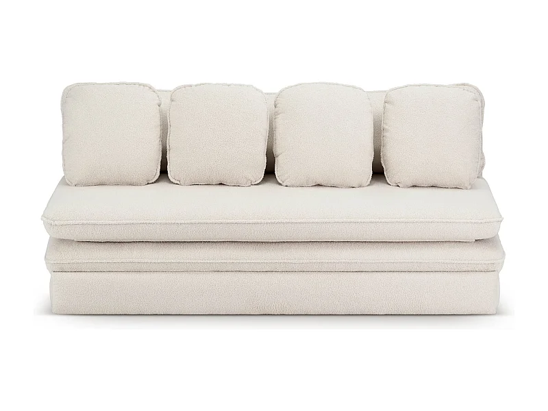 Canapé droit convertible tissu bouclette 3 places grège SERON