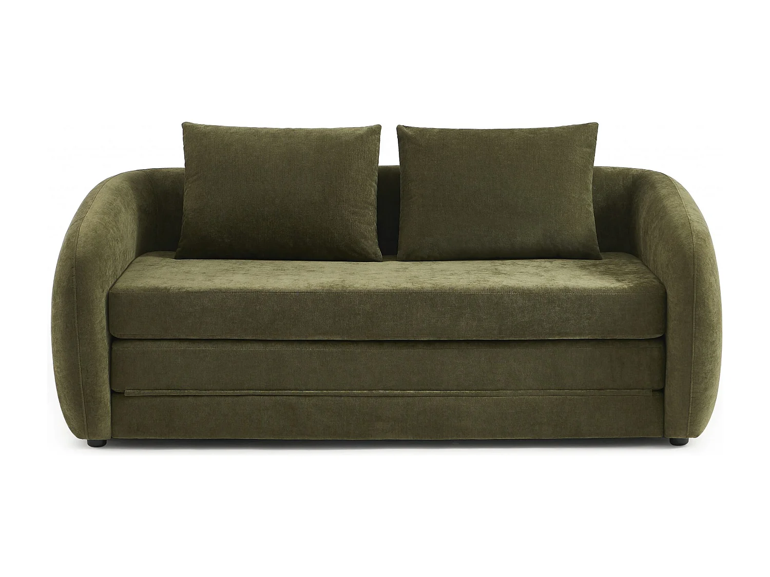 Canapé droit convertible tissu chenille 2 places vert VORIN