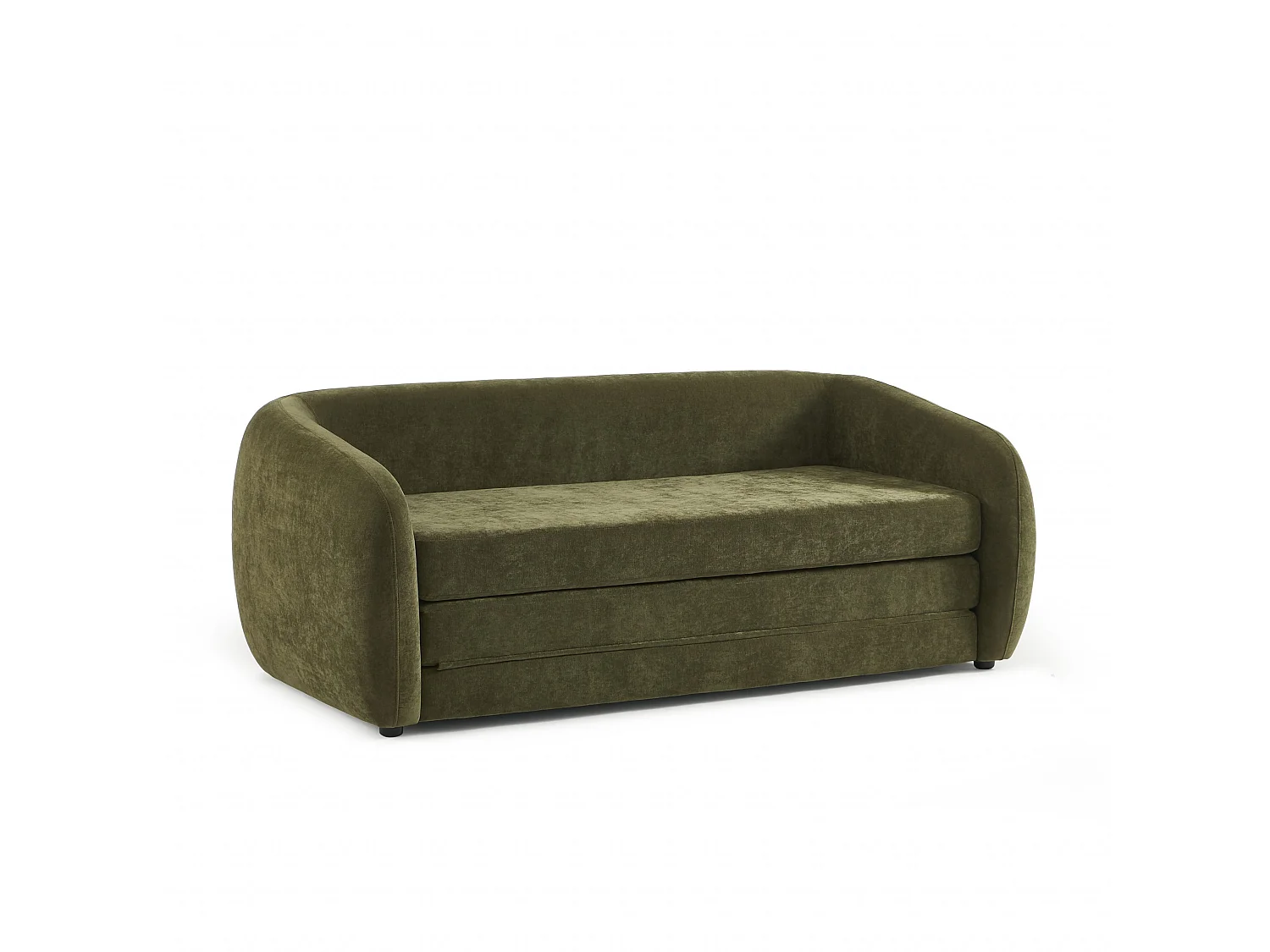 Canapé droit convertible tissu chenille 2 places vert VORIN