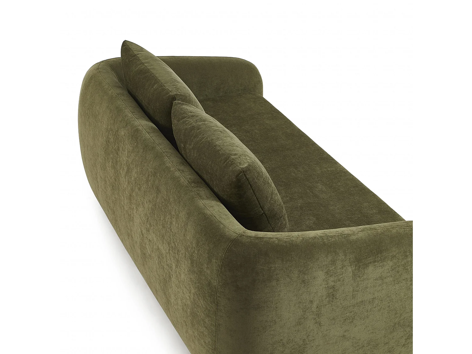 Canapé droit convertible tissu chenille 2 places vert VORIN