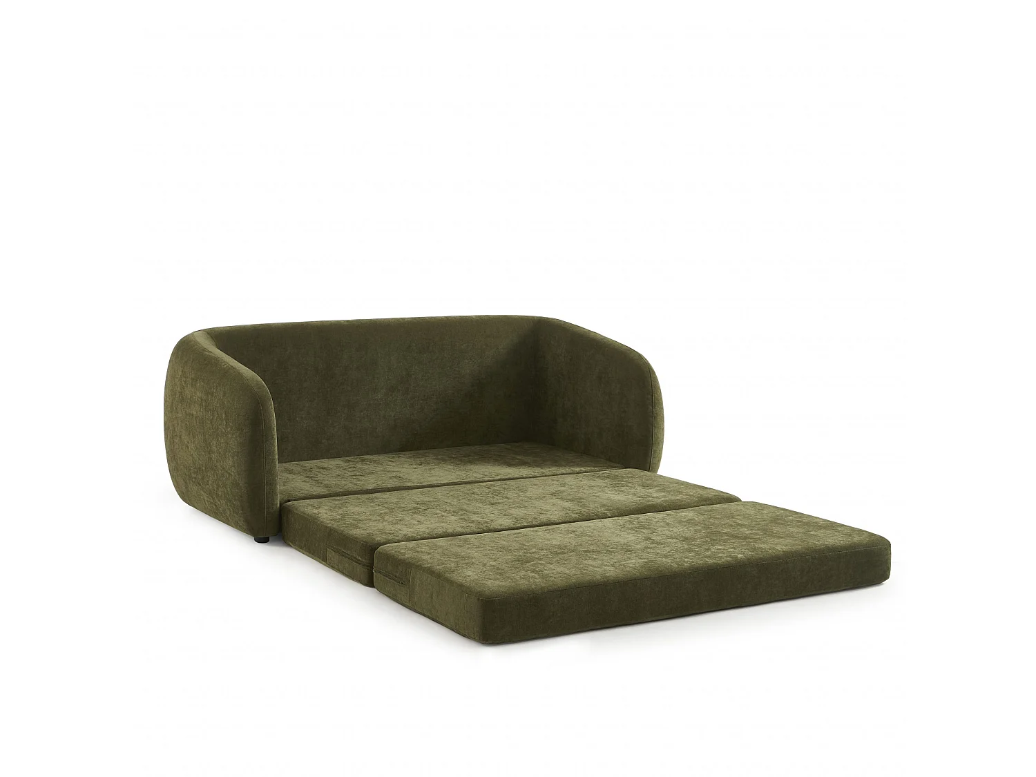 Canapé droit convertible tissu chenille 2 places vert VORIN