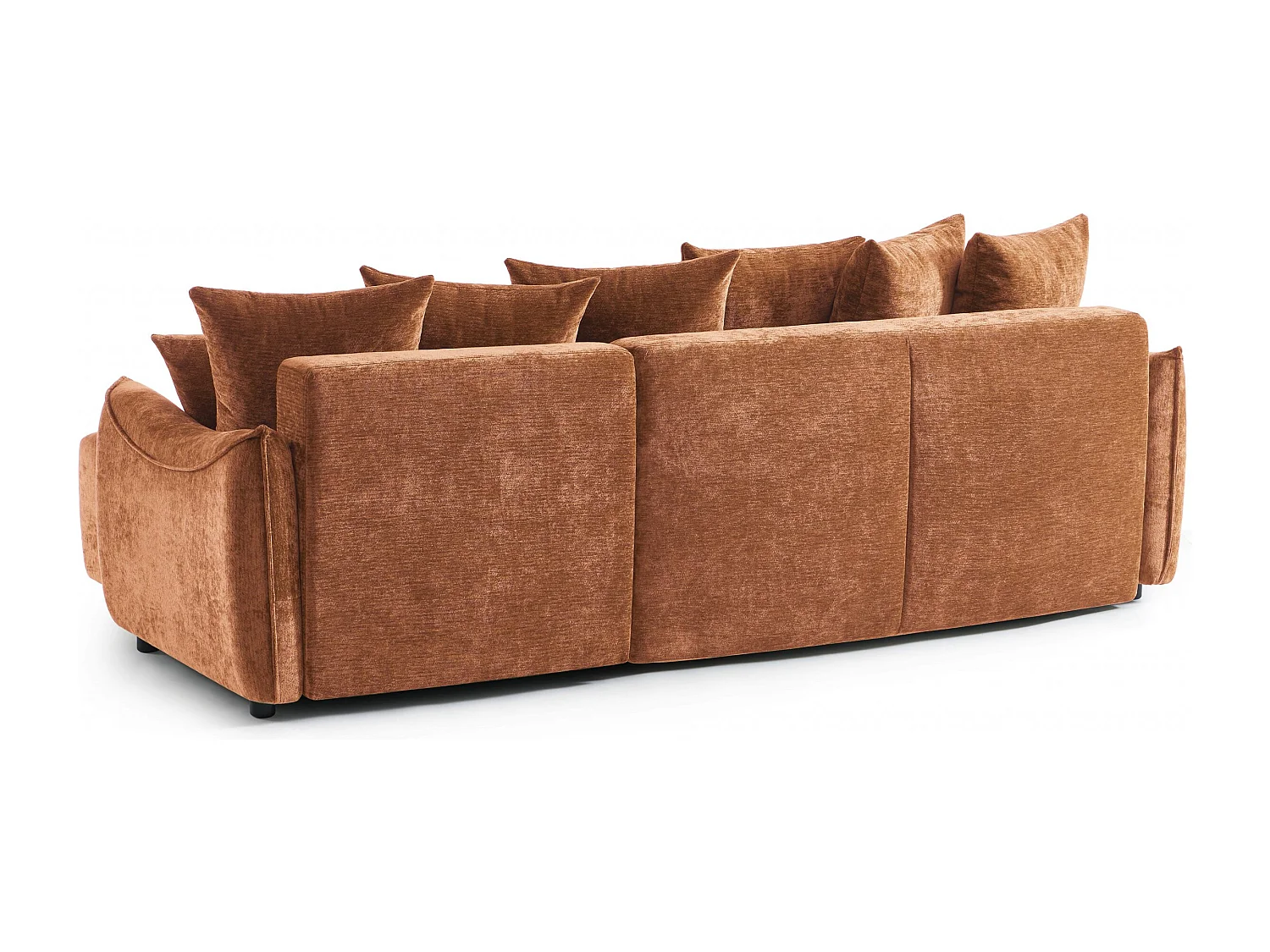 Canapé d'angle réversible convertible tissu 4 places terracotta LYORA