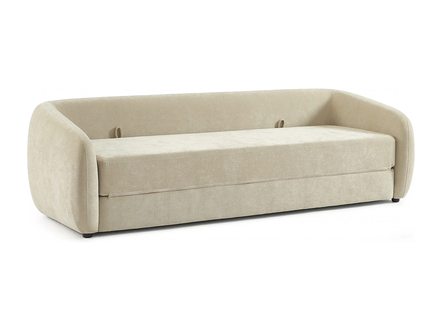 Canapé droit convertible tissu chenille 3 places grège VORIN
