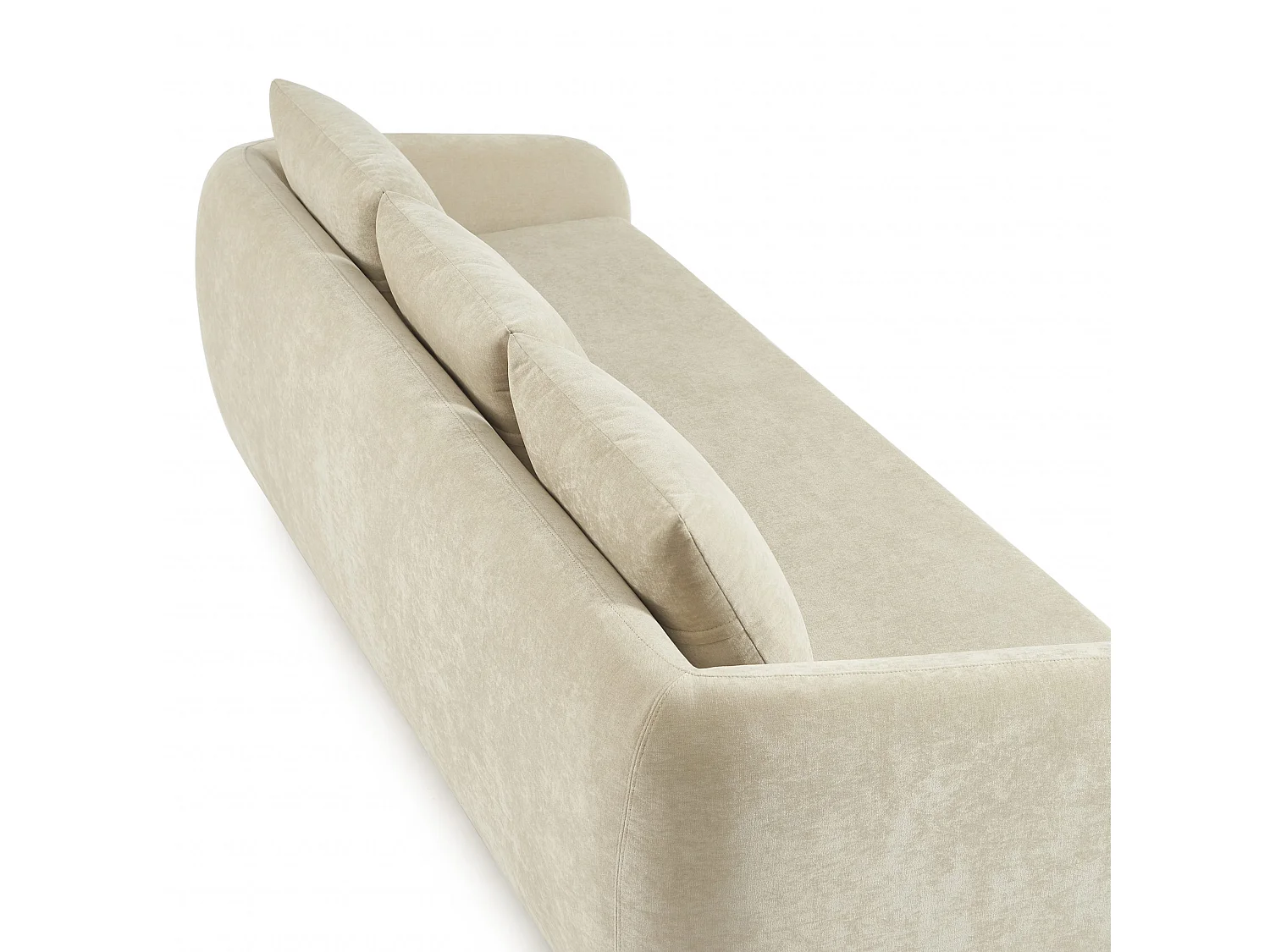 Canapé droit convertible tissu chenille 3 places grège VORIN