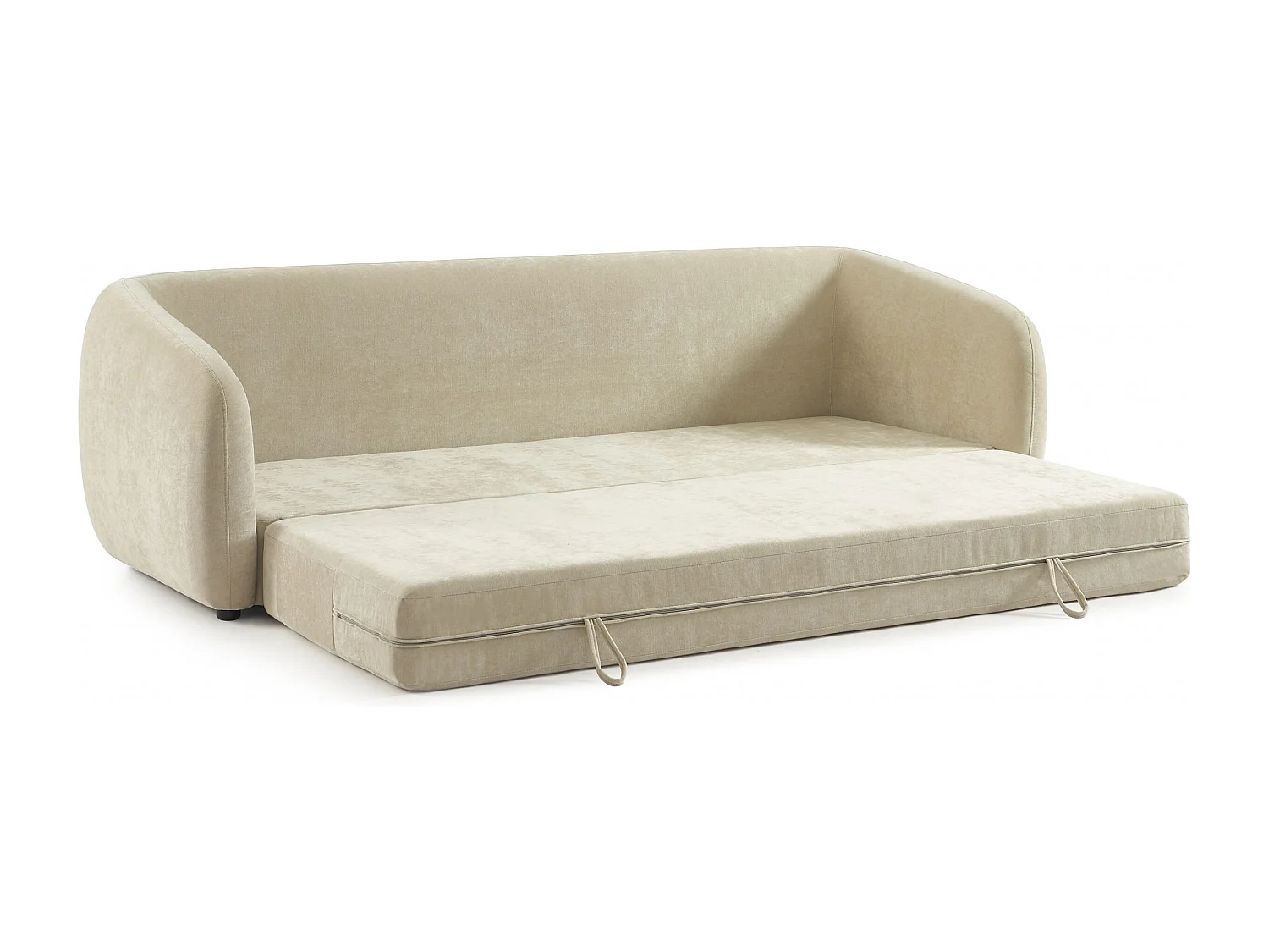 Canapé droit convertible tissu chenille 3 places grège VORIN