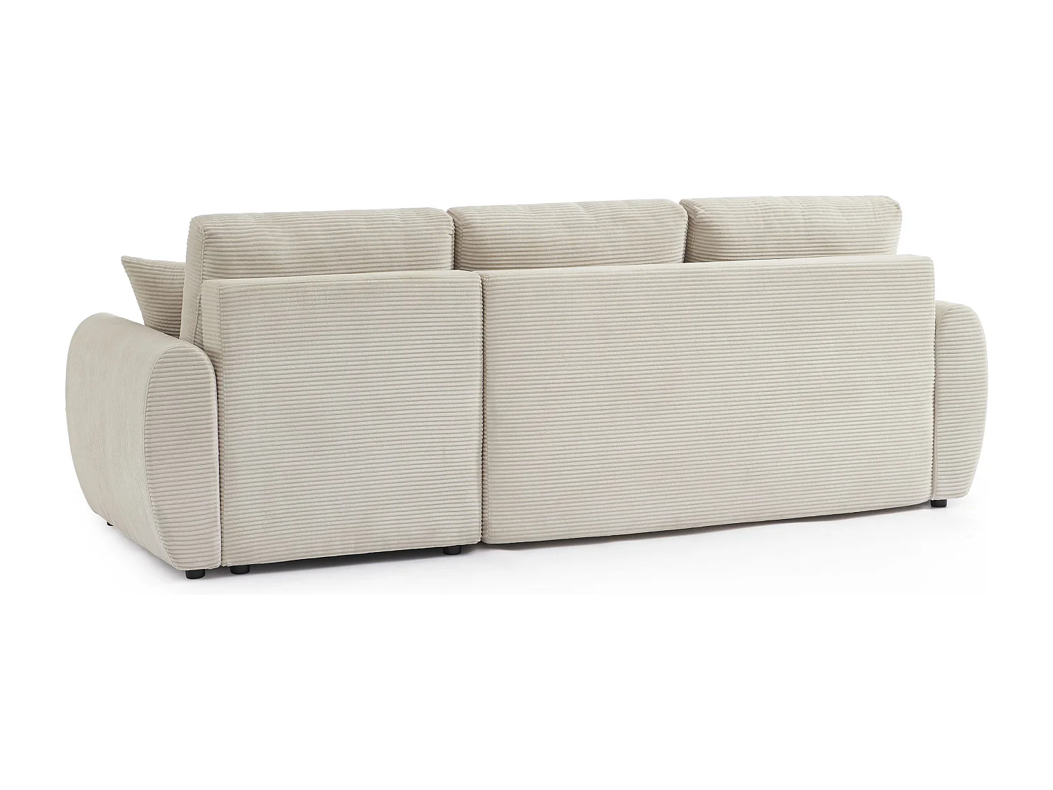 Canapé d'angle réversible convertible velours côtelé 4 places beige KALYS