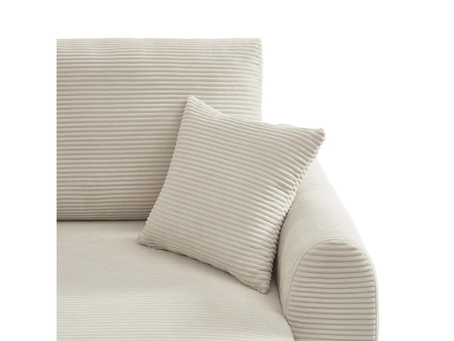 Canapé d'angle réversible convertible velours côtelé 4 places beige KALYS