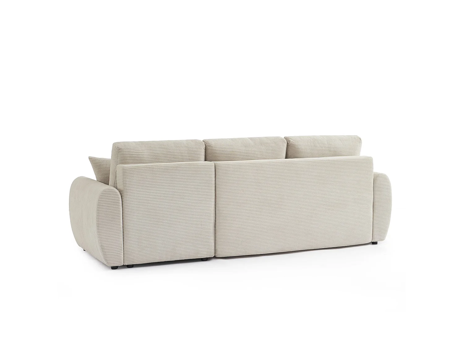 Canapé d'angle réversible convertible velours côtelé 4 places beige KALYS