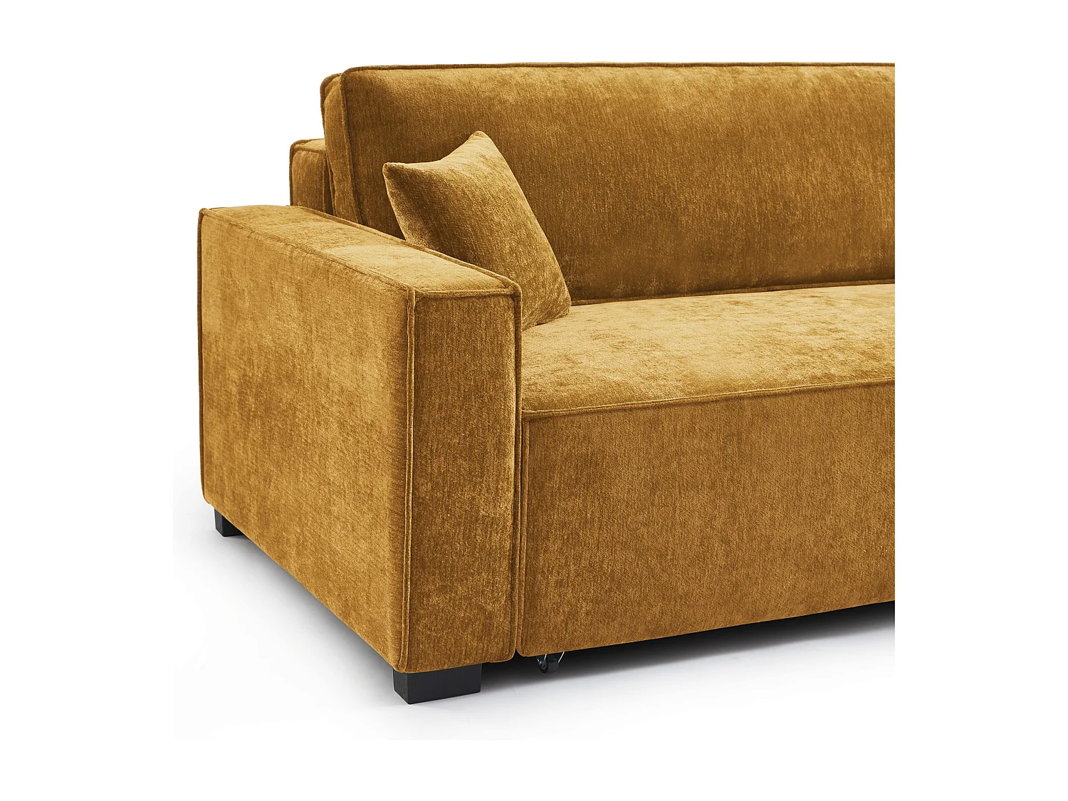 Canapé d'angle réversible convertible tissu 4 places jaune moutarde ORYON