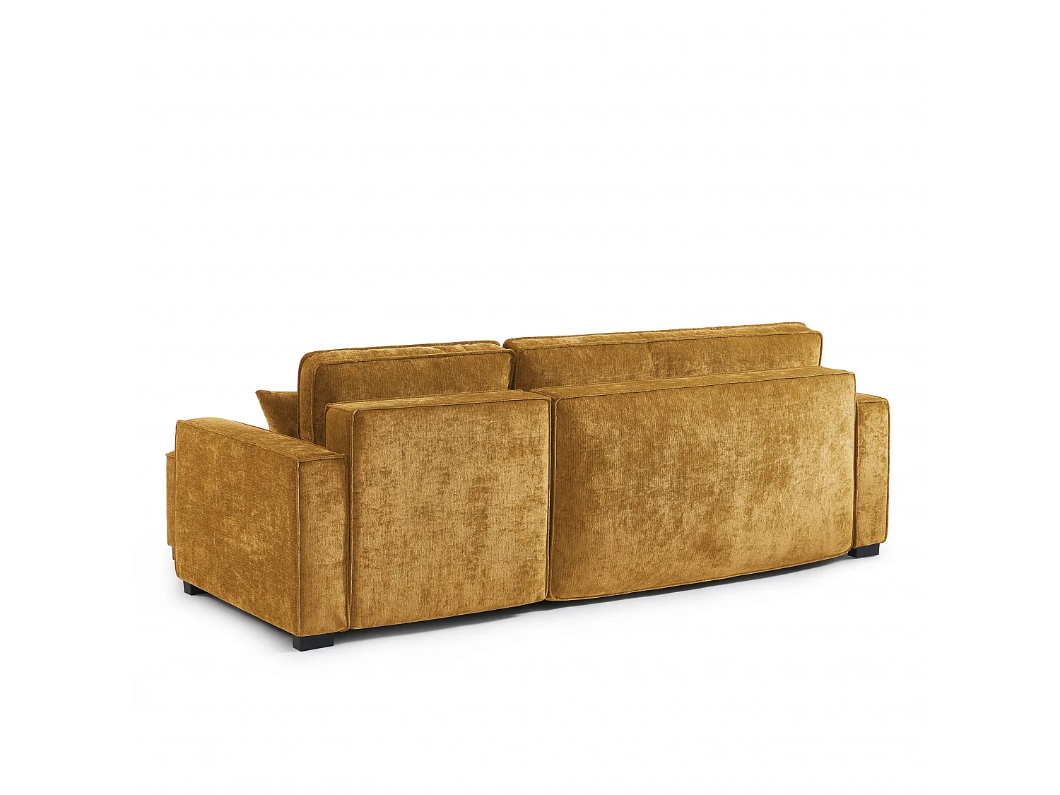 Canapé d'angle réversible convertible tissu 4 places jaune moutarde ORYON