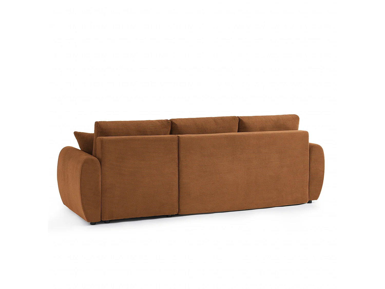 Canapé d'angle réversible convertible velours côtelé 4 places terracotta KALYS