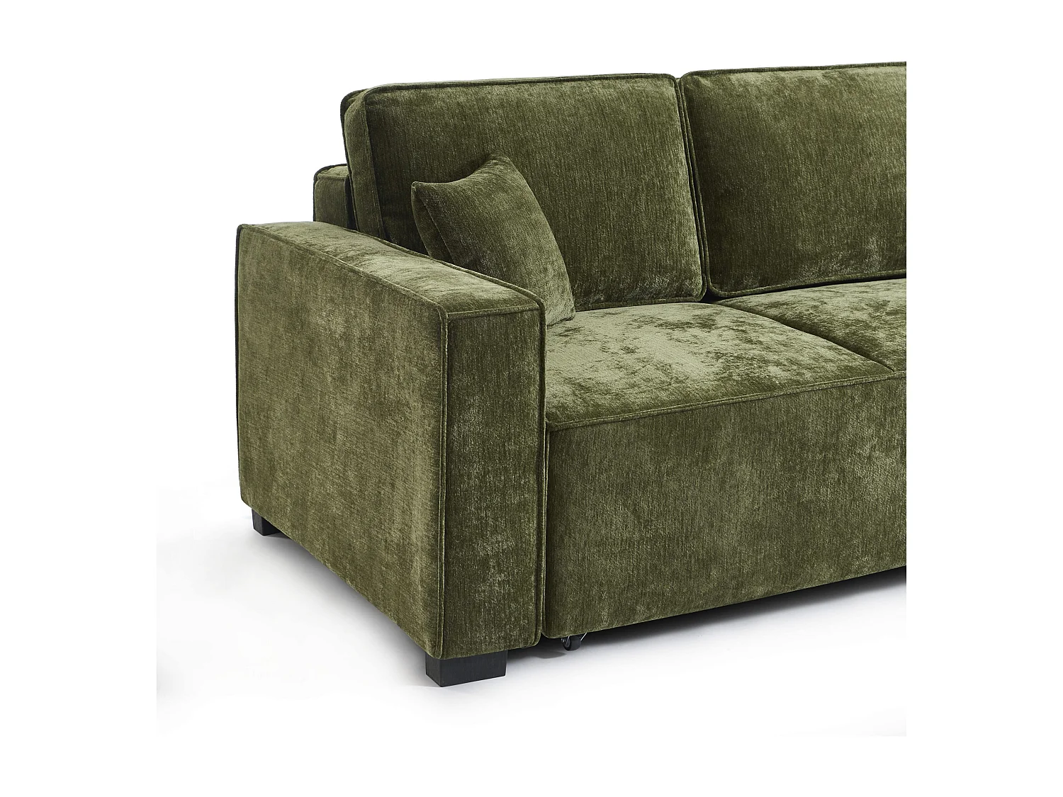 Canapé droit convertible tissu 3 places vert ORYON