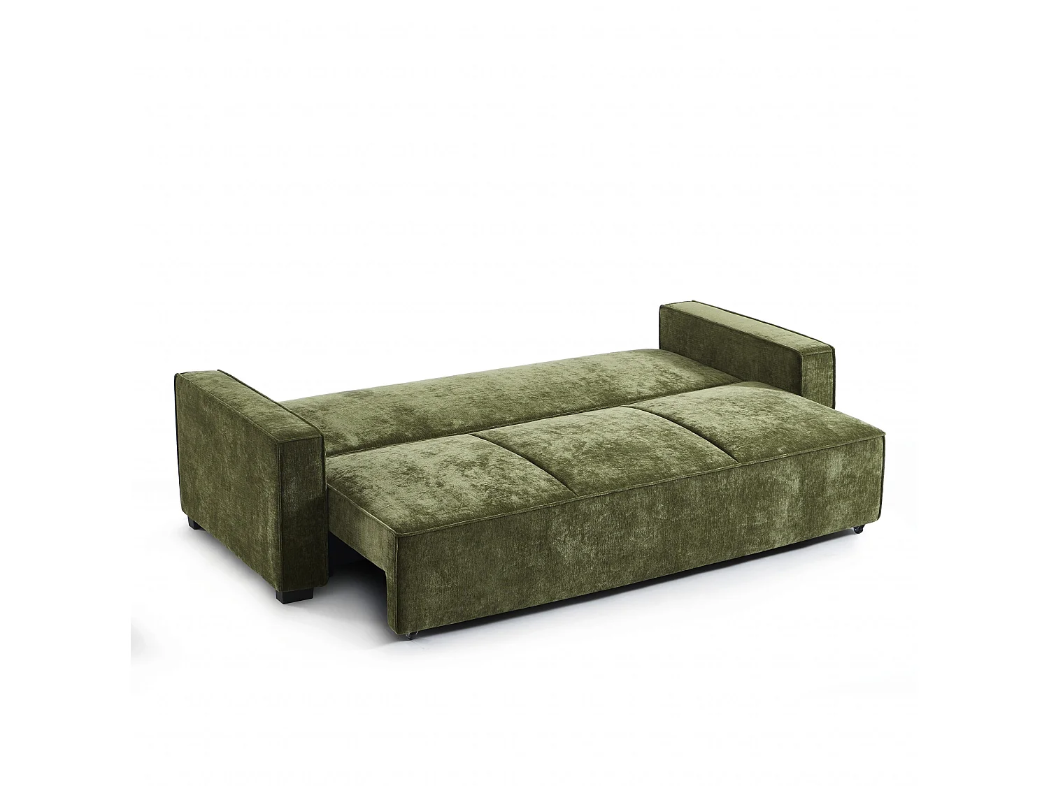 Canapé droit convertible tissu 3 places vert ORYON
