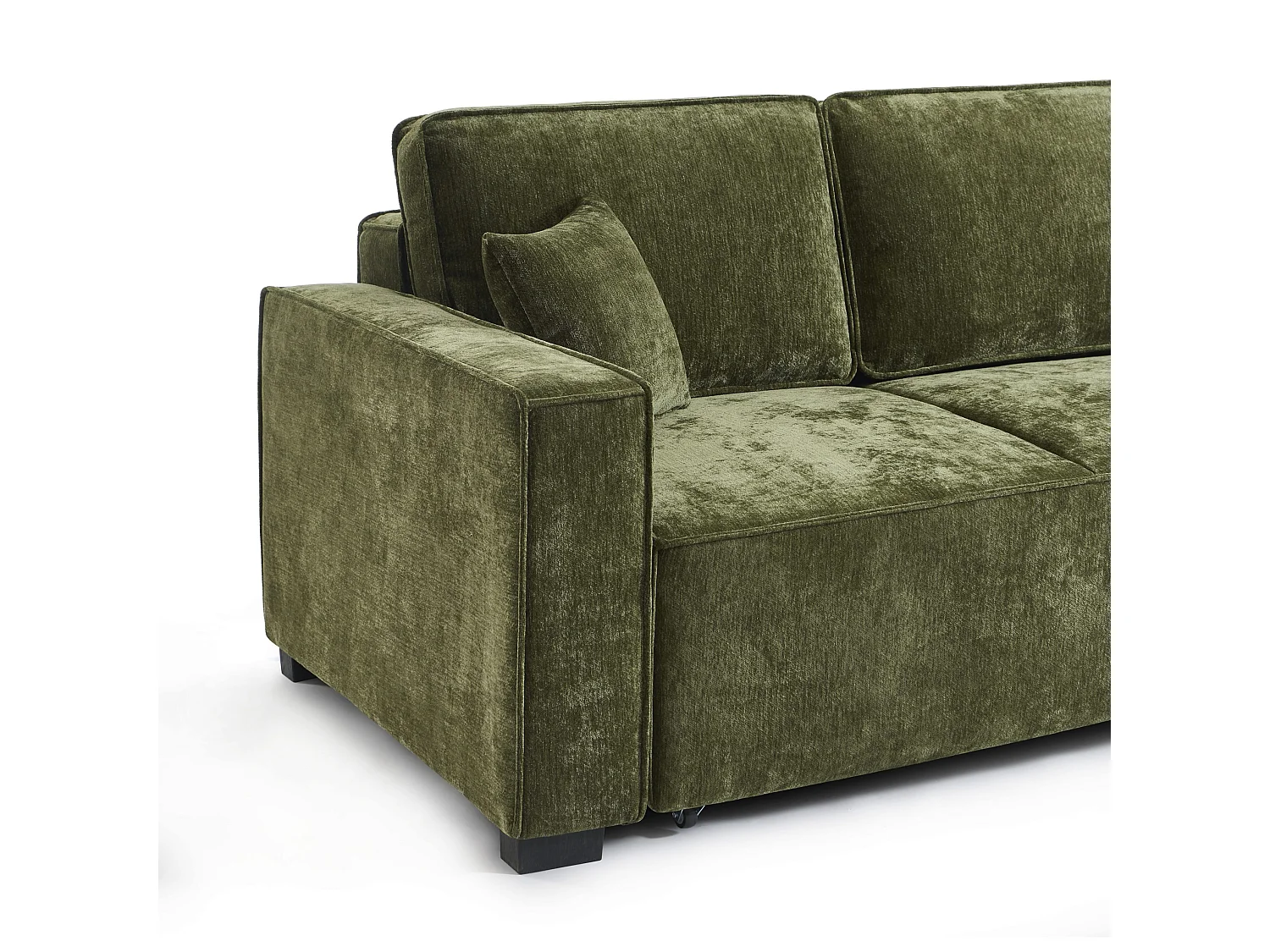 Canapé droit convertible tissu 3 places vert ORYON