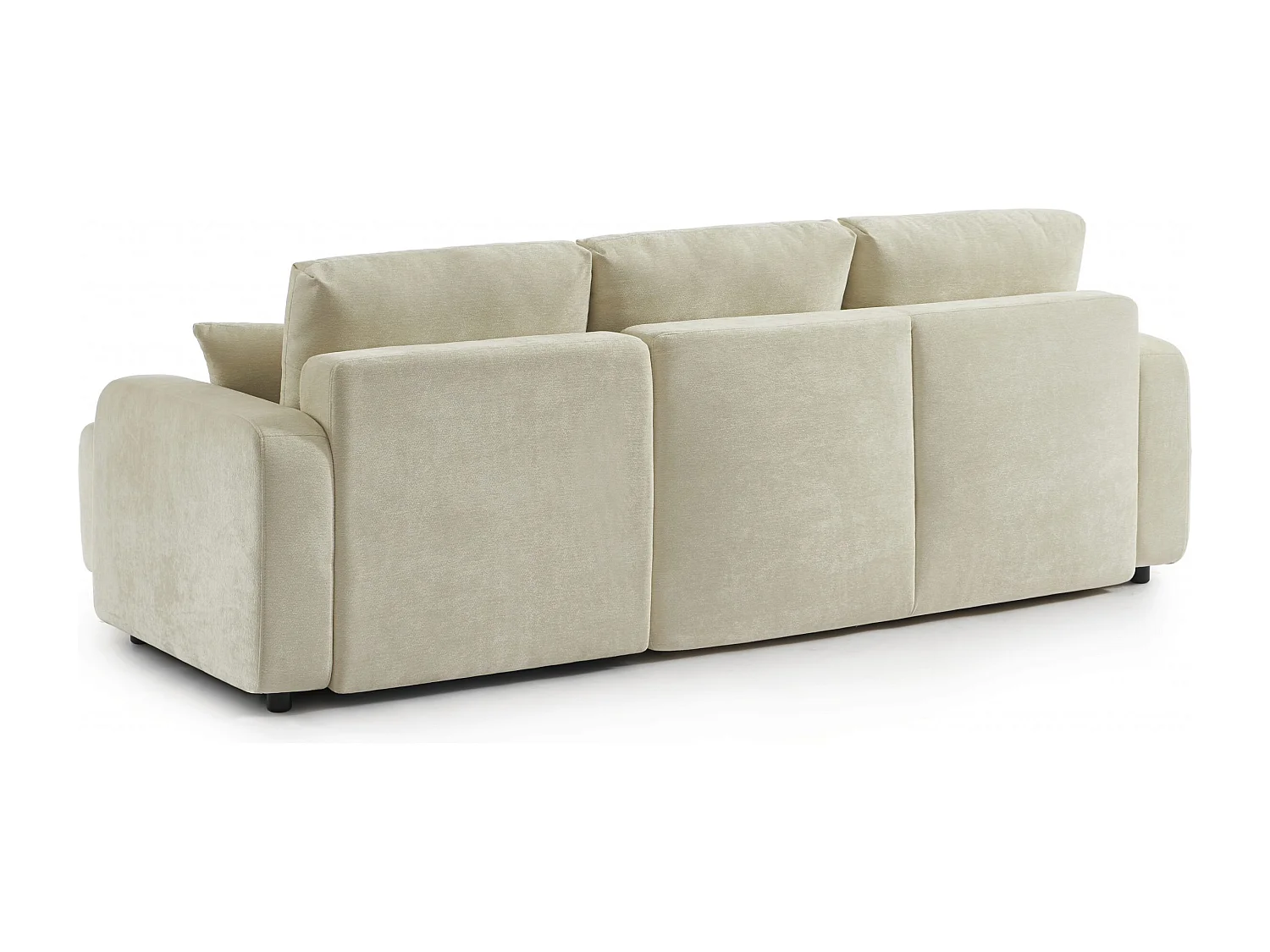 Canapé d'angle réversible convertible tissu 4 places beige KYRON
