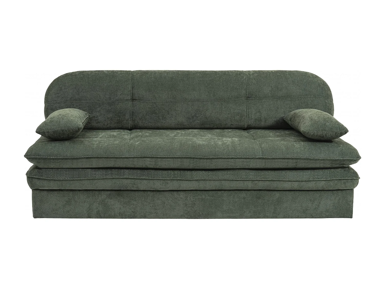 Canapé droit convertible tissu 3 places vert MYNORA