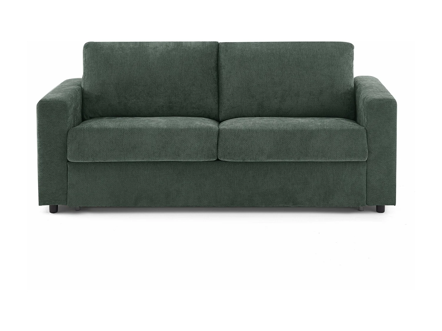 Canapé droit convertible tissu 3 places vert ZAYEN