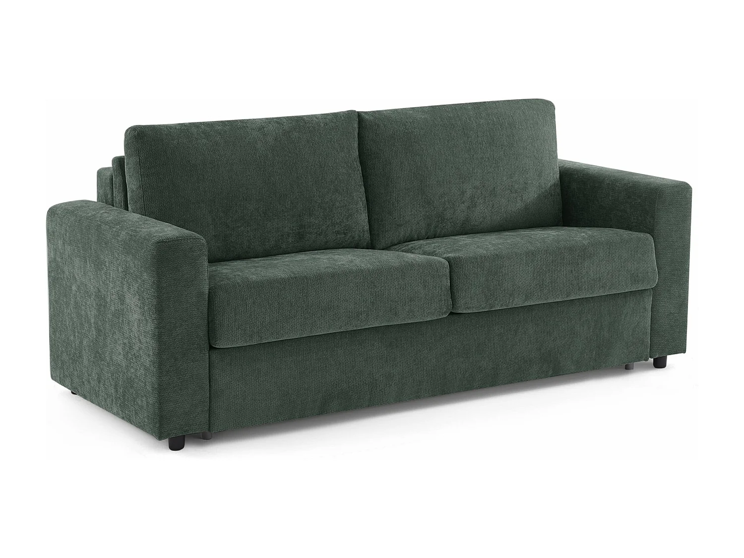 Canapé droit convertible tissu 3 places vert ZAYEN