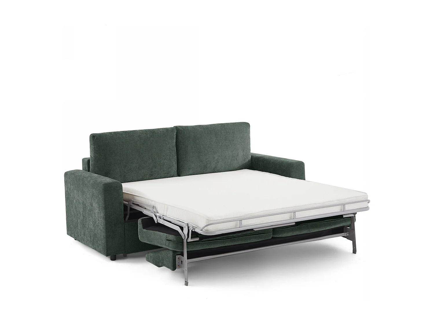 Canapé droit convertible tissu 3 places vert ZAYEN