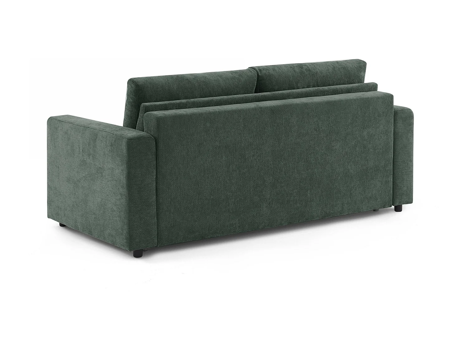 Canapé droit convertible tissu 3 places vert ZAYEN