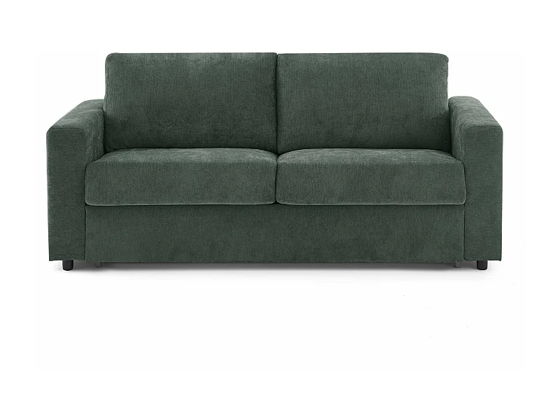 Canapé droit convertible tissu 3 places vert ZAYEN