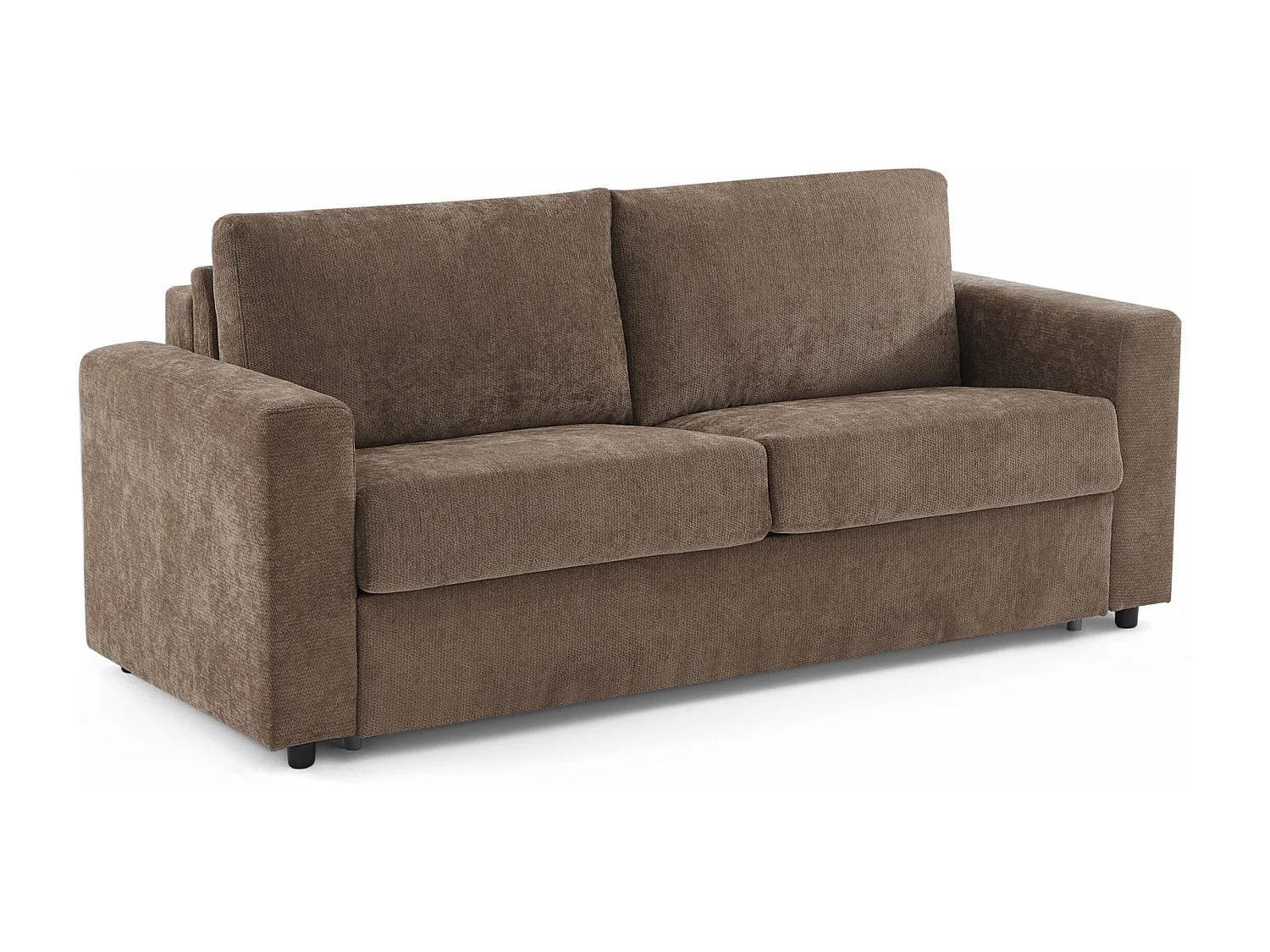 Canapé droit convertible tissu 3 places marron ZAYEN