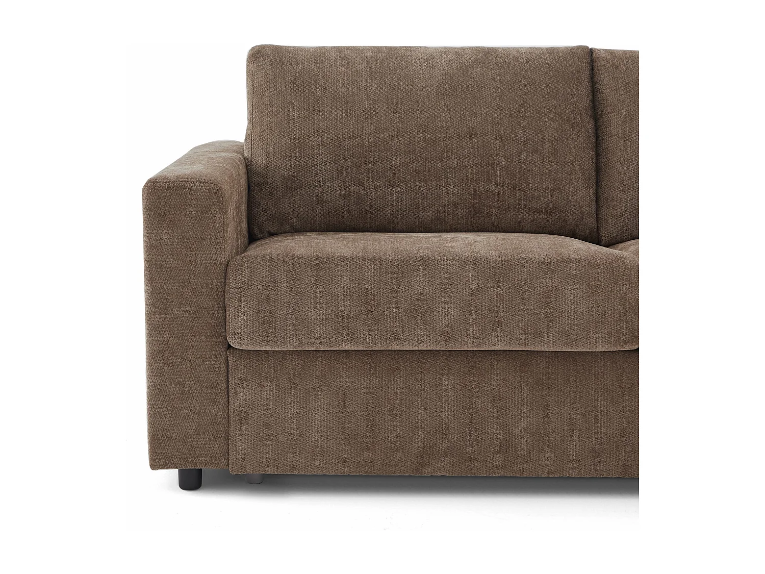 Canapé droit convertible tissu 3 places marron ZAYEN