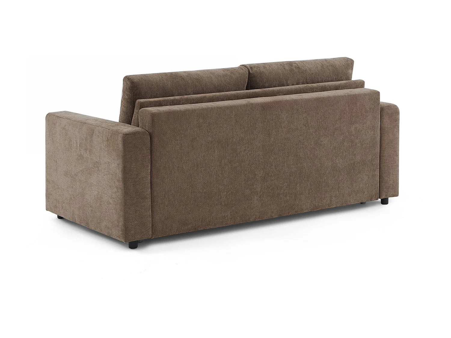 Canapé droit convertible tissu 3 places marron ZAYEN
